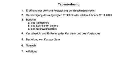 Einladung Jahreshauptversammlung